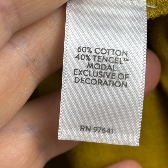 J Jill Women ¾ Sleeve Embroidered Cotton Tunic Blouse Sz S Mustard Boho Comfort - Picture 5 of 10